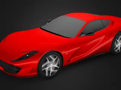 Ferrari 812 Superfast Low-poly 3D model