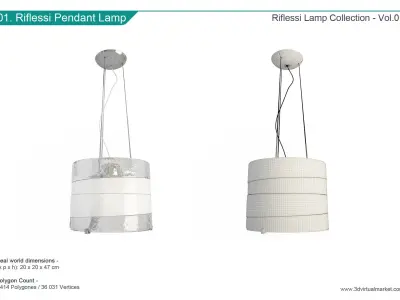 Riflessi Lamps Collection Av Mazzega 3D model