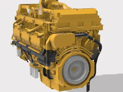 CUMMINS QSK78 MCRS DIESEL ENGINE 3D print model