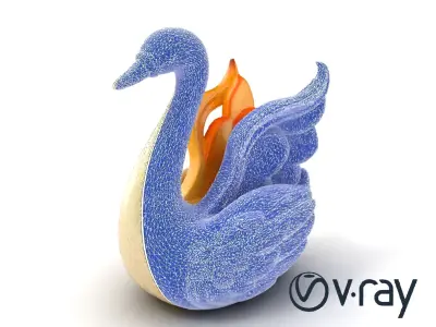 Elegant Meringue Swan Figurine model pack Low-poly 3D model