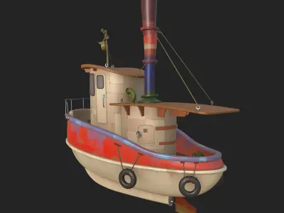 Ship cartoon 01 3D model
