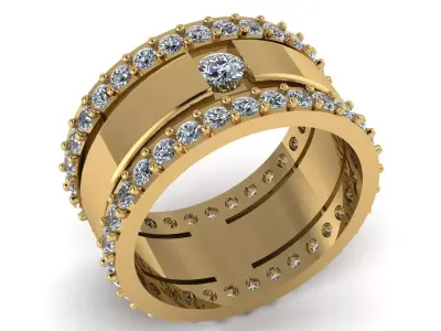 Luxury Engagement Diamond Ring 3d printable Model 3D print model