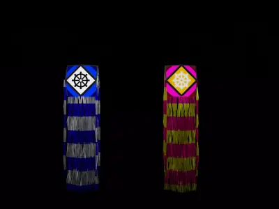 Vesak Lantern Kudu 3D Model Traditional  Festival Light Free low-poly 3D model