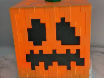 3d printed Minecraft Pumpkin for halloween 3D print model