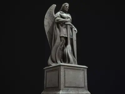 Archangel Statue PBR   Low-poly 3D model