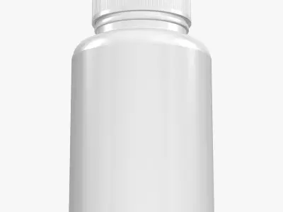 White Plastic Bottle With Cover 3D model