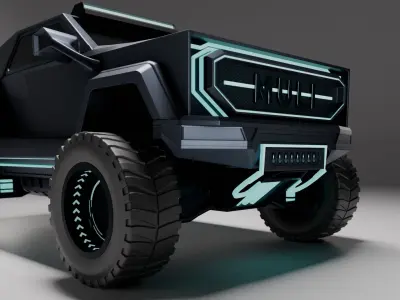 MULI Phantom  Cyber Offroad Concept 4x4 Truck  Low-poly 3D model