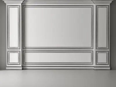 Classic 3D Wall Panel with Ornament Design for Interior Decor 6 3D model
