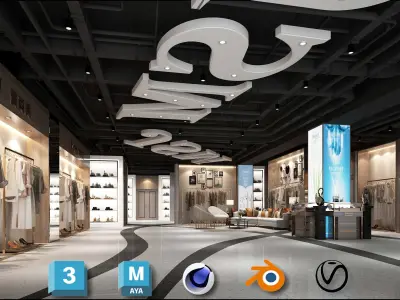 Beauty Salon 3D Scene Collection Low-poly 3D model