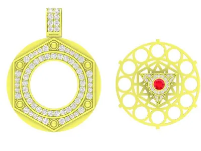 Luxury Sacred Geometry Diamond Pendant 3D Model 3928 3D print model