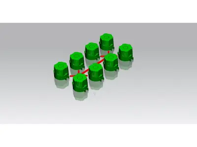 plastic power outlet base mold set Low-poly 3D model