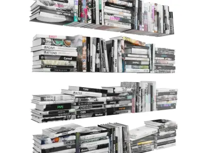 Books 150 pieces 4-4-2 Low-poly 3D model