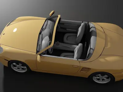 Sporcar yellow Low-poly 3D model