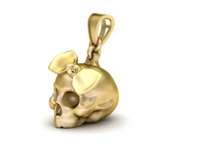 FEMALE SKULL FACE PENDANT 3D PRINTABLE MODEL 3D print model