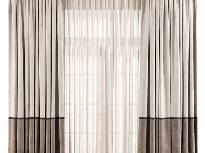 Modern Curtain 77 Optional Material Variants 4 3D model