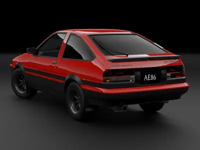 Toyota Sprinter AE86 Trueno Low-poly 3D model