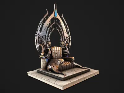 Fantasy Throne Low-poly 3D model