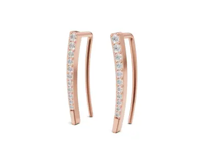 Diamond Climber Earrings 3D Model  3D print model