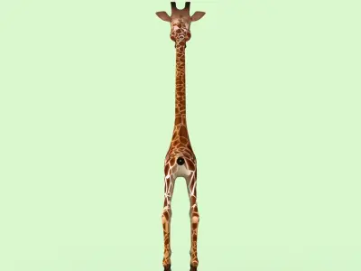 Cartoon Giraffe Rigged 3D model