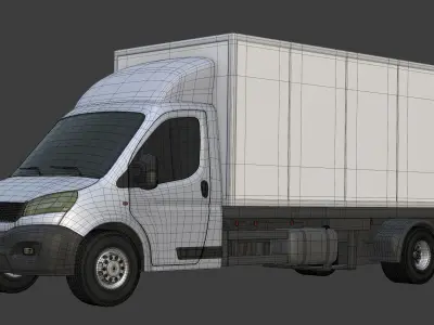 Generic Small Container Truck - Refrigerator Box Truck - Van 3D model