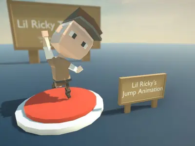 Lil Ricky Low Poly Rigged and Animated Character Low-poly 3D model