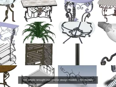 100 artistic interior and exterior metal work 3D Model Collection