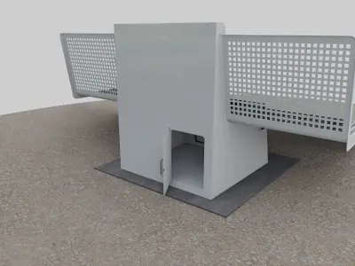 Solar Bench White 3D model