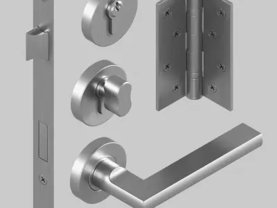 Door Hardware Set 3D model