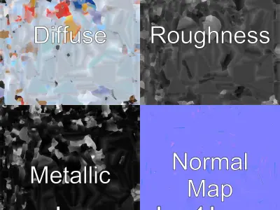 Cartoon Refrigerator with Rounded Edges and Illustrated Contents Low-poly 3D model