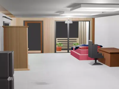 MODERN HOME  Low-poly 3D model