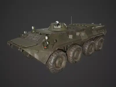 btr-80 russian armoured vehicle Low-poly 3D model