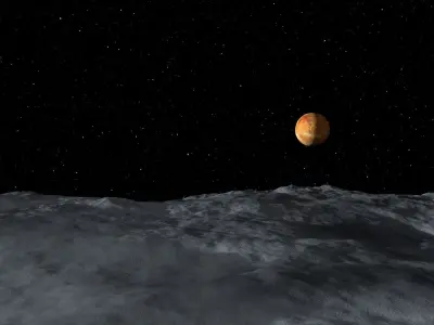 Moon View Solar System 3D model