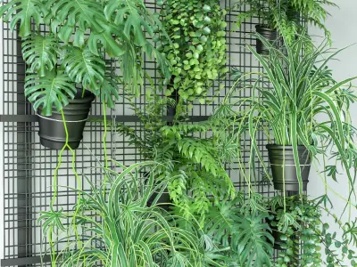 Wall Grid Plant Pot 4 3D model