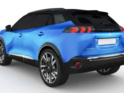 Peugeot e-2008 2023 Low-poly 3D model
