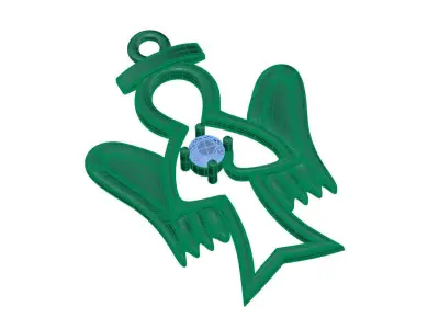 Pendant angel with a brilliant heart 3D print model