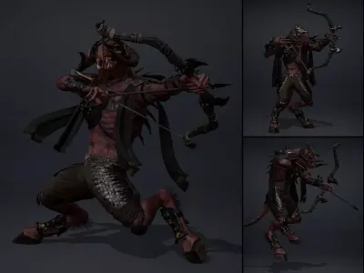 Ghost Archer Arm2 Low-poly 3D model