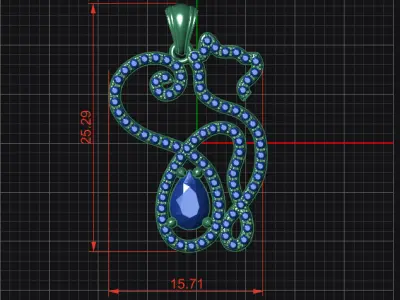Pendant Cat 02model 3D  print 3D print model