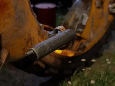 Postapocalypse Monowheel Low-poly 3D model