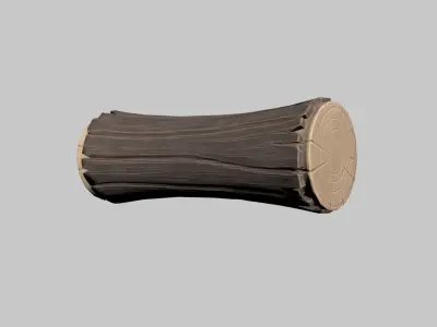 Firewood tree stump Low-poly 3D model