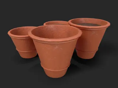 Terracotta Exterior Siena Olive Plant Pot Low-poly 3D model