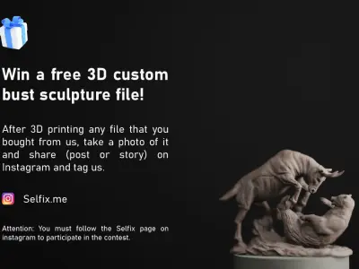 Bull vs Bear sculpture Ready to Print 3D print model