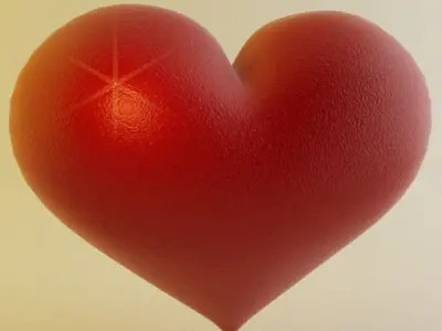 Heart with light shining 3D model