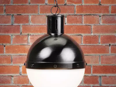 Geoffrey Single Light Glass Steel Dimmable Pendant Low-poly 3D model