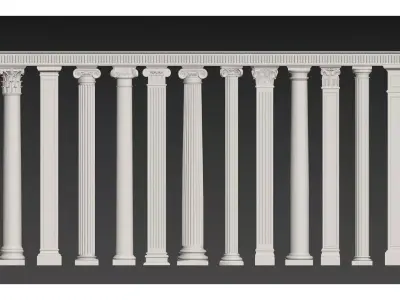 European-style plaster column 3D model