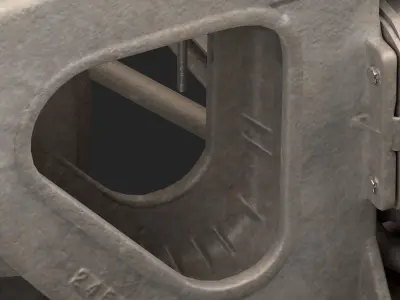 Wagon bogie Low-poly 3D model