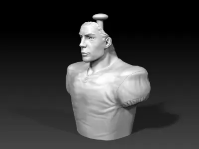 Long NFL Football Helmet Stand with Face 3D print model