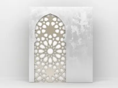 Square Big Door in an Arabic Theme 3D model