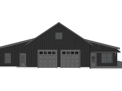 Barndominium House 073 -Archimple LLC Low-poly 3D model
