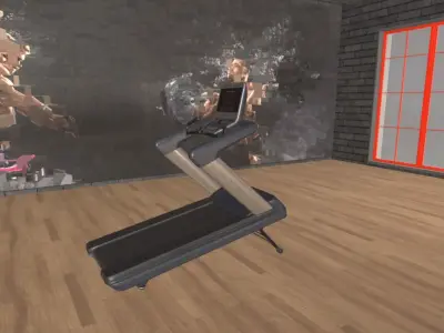 Treadmill four treadmills in gym 3D model