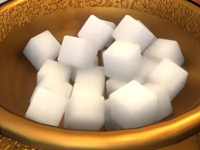 16 Piece Persian Tea Set 3D model